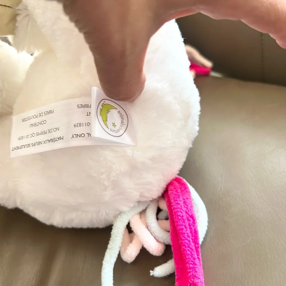 Claire's White Unicorn Plush 14”inch Aurora with Gold and Pink Details